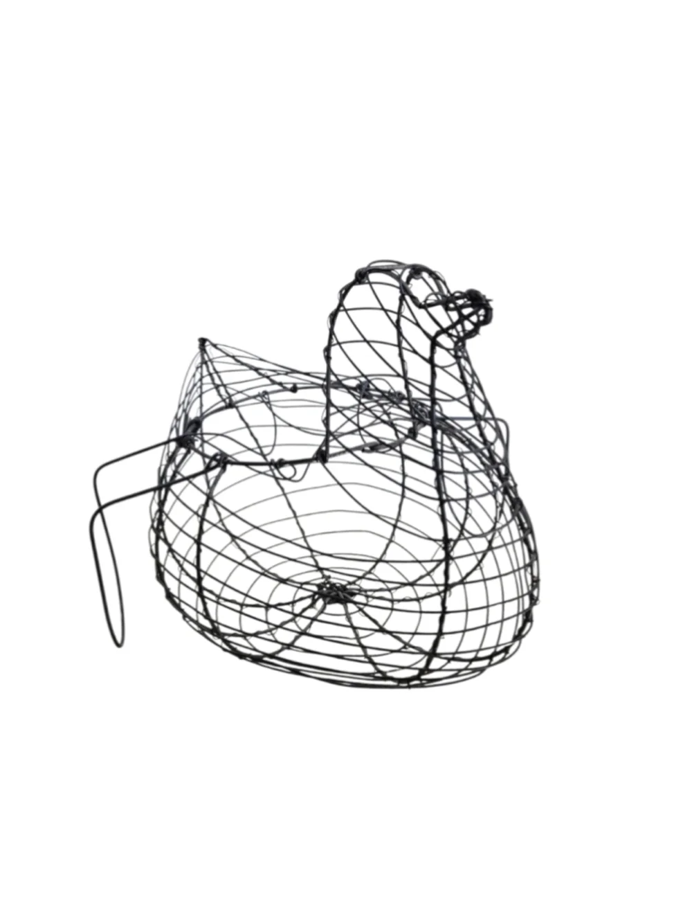 Vintage Wire Chicken Egg Basket Primitive Farmhouse Hen Gathering Basket